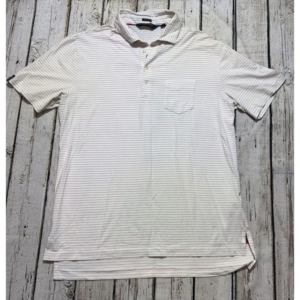 Polo Golf Ralph Lauren Stretch Lisle Men's Striped Short Sleeve Shirt Pony L